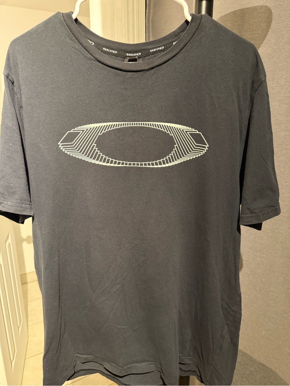 Oakley Black T-Shirt with Geometric Outline Logo